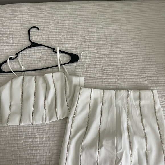 These Three - Rhinestone Detail Top & Skirt Set - Picture 2 of 2